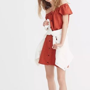Madewell Texture & Thread off the shoulder shift dress medium